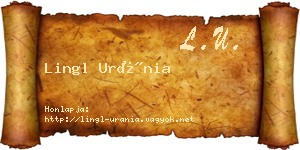 Lingl Uránia névjegykártya